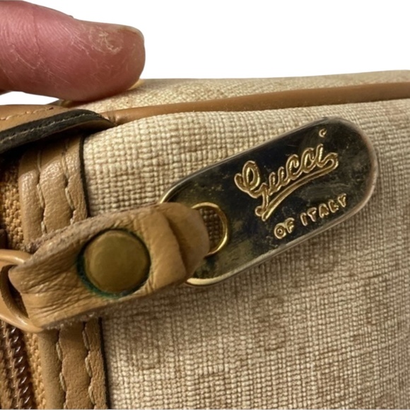 Gucci cream and brown micro gg mini barrel Boston crossbody bag Vintage rare - Picture 12 of 16